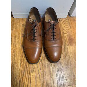 Johnson & Murphy Mens Brown Leather Cap Toe Oxfords Size 12